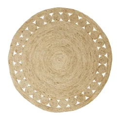 Xenos Kerstcadeaus|Vloerkleden-Vloerkleed riet - rond - ⌀120 cm