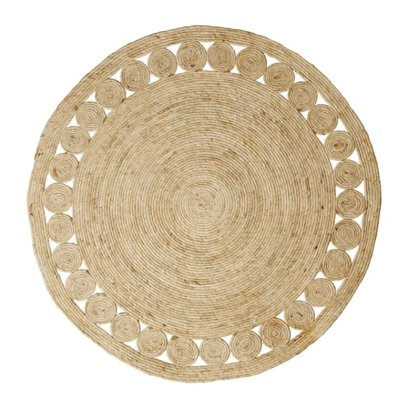 Xenos Kerstcadeaus|Vloerkleden-Vloerkleed riet - rond - ⌀120 cm