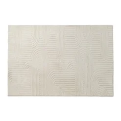 Xenos Vloerkleden-Vloerkleed wave - wit - 120x180 cm