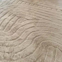 Xenos Vloerkleden-Vloerkleed wave ovaal - wit - 120x180 cm