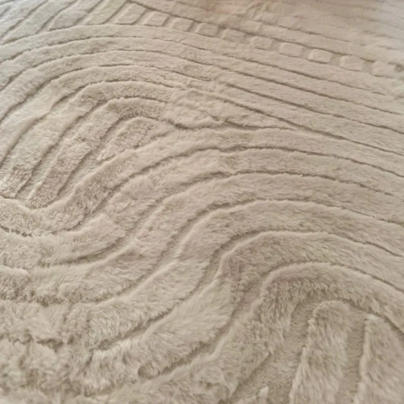 Xenos Vloerkleden-Vloerkleed wave ovaal - wit - 120x180 cm