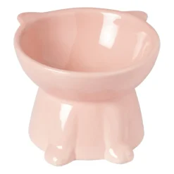 Xenos Huisdieraccessoires-Voerbak voor kat - roze - ø10.3x13 cm