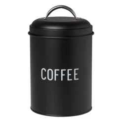 Xenos Koffie Accessoires|Voorraadpotten-Voorraadblik coffee - zwart - ø11x15 cm