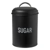 Xenos Koffie Accessoires|Voorraadpotten-Voorraadblik sugar - zwart - ø11x15 cm