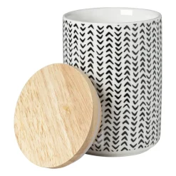 Xenos Voorraadpotten-Voorraadpot Kasitoo - zwart/wit - 600 ml