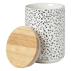 Xenos Voorraadpotten-Voorraadpot Kasitoo stip - zwart/wit - 600 ml