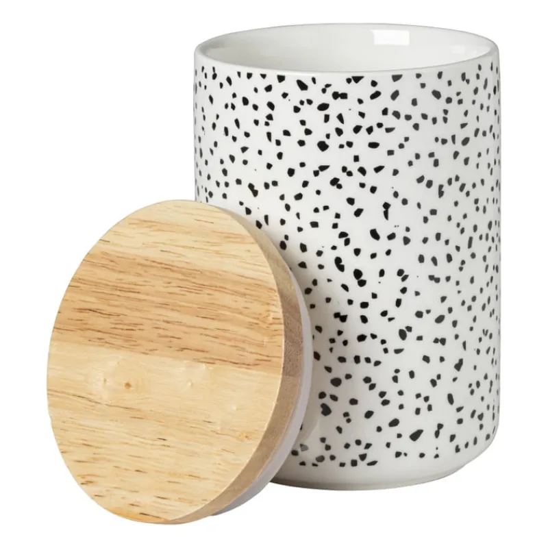 Xenos Voorraadpotten-Voorraadpot Kasitoo stip - zwart/wit - 600 ml