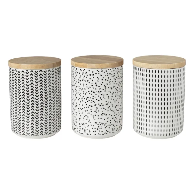 Xenos Voorraadpotten-Voorraadpot Kasitoo stip - zwart/wit - 600 ml