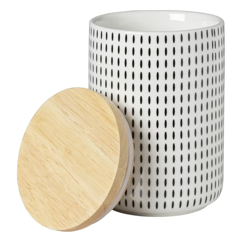 Xenos Voorraadpotten-Voorraadpot Kasitoo streep - zwart/wit - 600 ml