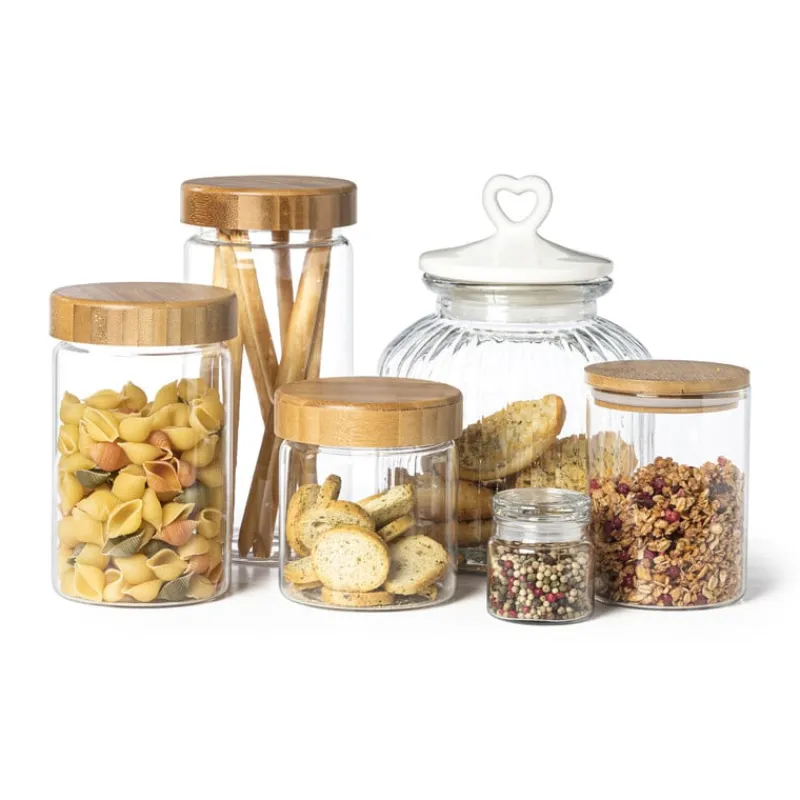 Xenos Voorraadpotten-Voorraadpot met bamboe deksel - 900 ml