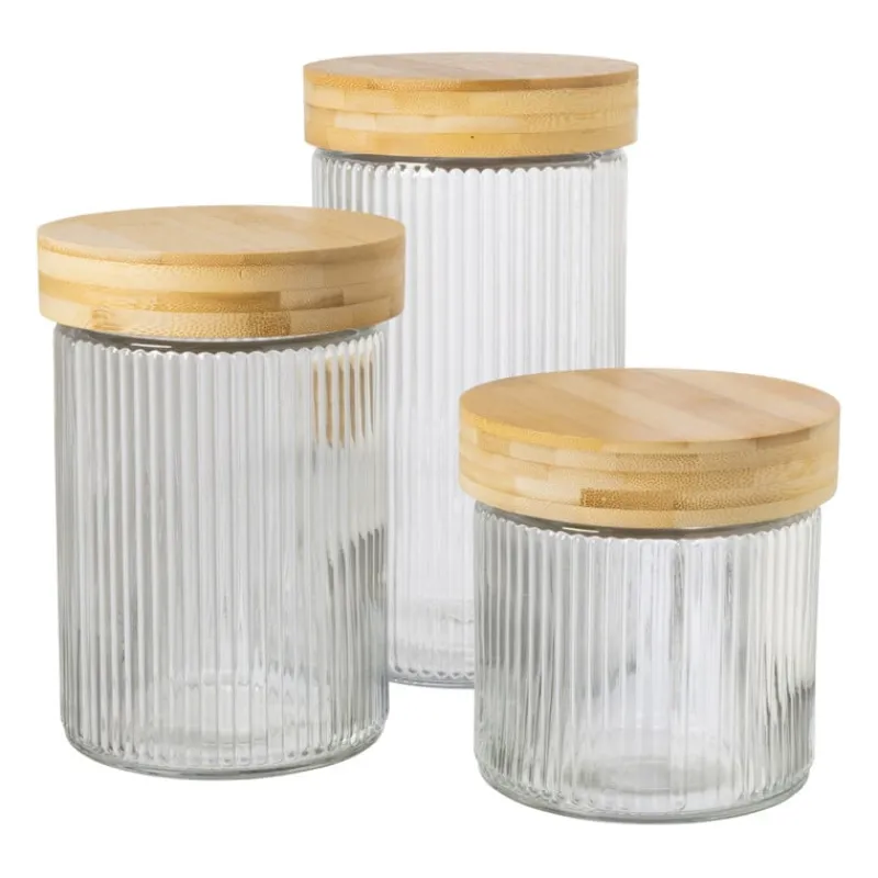 Xenos Voorraadpotten-Voorraadpot met bamboe deksel - 750 ml
