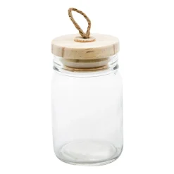 Xenos Voorraadpotten-Voorraadpot met houten deksel - 250 ml