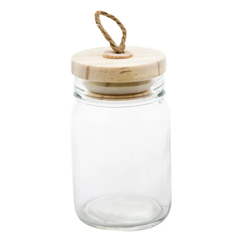 Xenos Voorraadpotten-Voorraadpot met houten deksel - 250 ml