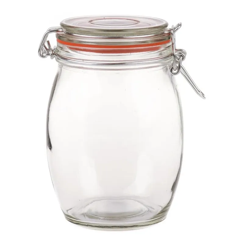 Xenos Voorraadpotten-Voorraadpot met klemdeksel - rond - 1 liter