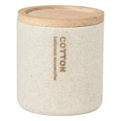 Xenos Badkamer Accessoires-Voorraadpot sand - beige - ø9.8x11 cm