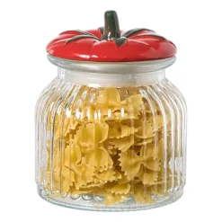 Xenos Voorraadpotten-Voorraadpot tomaat - transparant/rood - 900 ml
