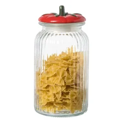 Xenos Voorraadpotten-Voorraadpot tomaat - transparant/rood - 1.2 liter