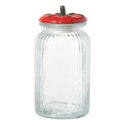 Xenos Voorraadpotten-Voorraadpot tomaat - transparant/rood - 1.2 liter