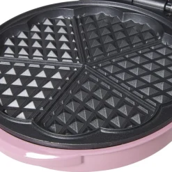 Xenos Kerstcadeaus-Wafelmaker - roze - 1000 watt