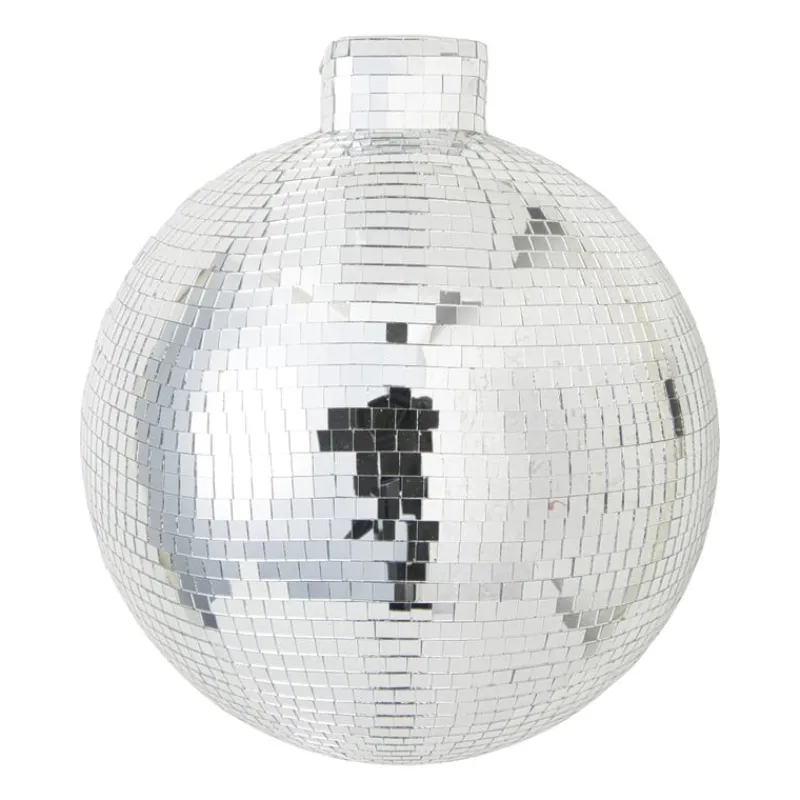 Xenos Kerstfiguren-Wandhanger disco kerstbal - zilverkleurig - ø31.5 cm