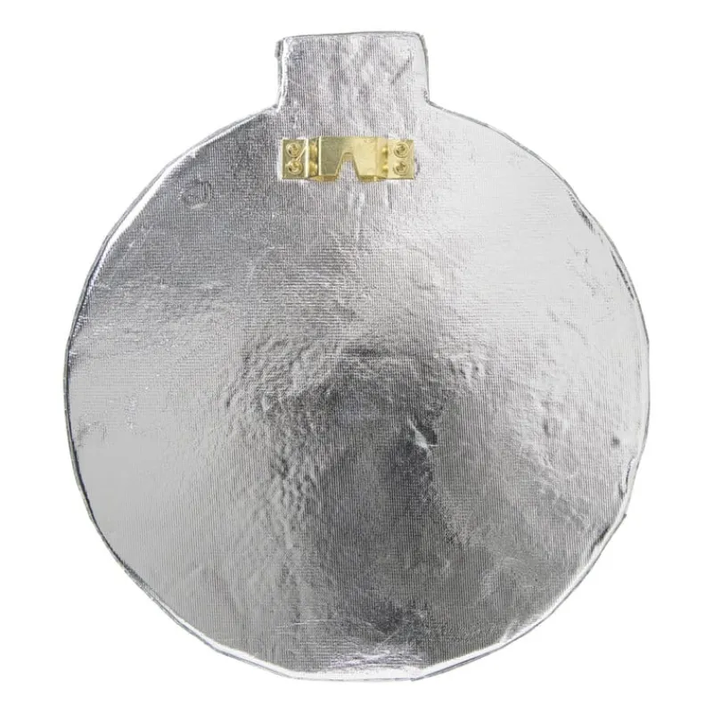 Xenos Kerstfiguren-Wandhanger disco kerstbal - zilverkleurig - ø31.5 cm