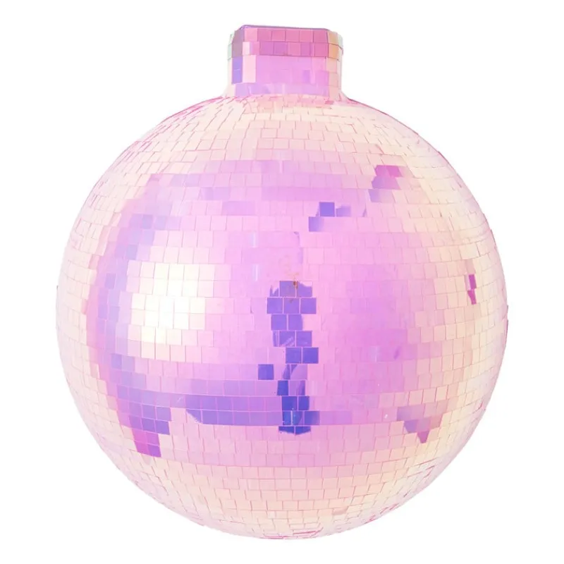 Xenos Kerstfiguren-Wandhanger disco kerstbal - roze - ø31.5 cm
