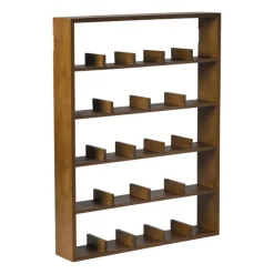Xenos Vakkenkasten|Wandkasten-Wandkast voor 23 mokken - bruin - 63.5x48x9 cm