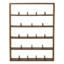 Xenos Vakkenkasten|Wandkasten-Wandkast voor 23 mokken - bruin - 63.5x48x9 cm