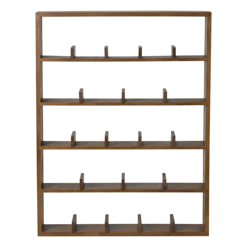 Xenos Vakkenkasten|Wandkasten-Wandkast voor 23 mokken - bruin - 63.5x48x9 cm