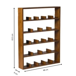 Xenos Vakkenkasten|Wandkasten-Wandkast voor 23 mokken - bruin - 63.5x48x9 cm