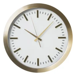 Xenos Klokken-Wandklok gouden rand - wit - ø40 cm