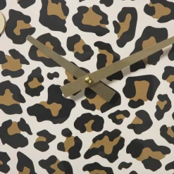 Xenos Klokken-Wandklok luipaard - bruin/goud - ø30 cm