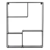 Xenos Kerstcadeaus|Wandkasten-Wandrek met vakken Quin - zwart - 50x40x11.5 cm