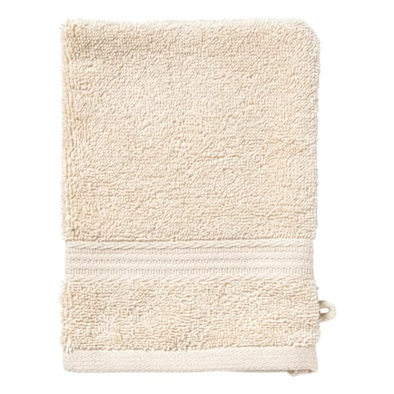 Xenos Badtextiel|Badkamer Accessoires-Washandje - beige - 16x21 cm