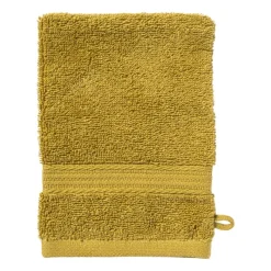 Xenos Badtextiel|Badkamer Accessoires-Washandje - olijfgroen - 16x21 cm