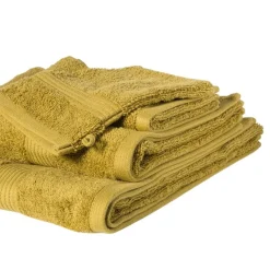 Xenos Badtextiel|Badkamer Accessoires-Washandje - olijfgroen - 16x21 cm