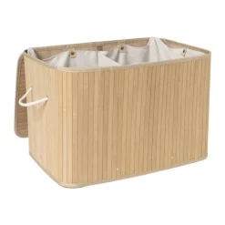 Xenos Wasmanden-Wasmand bamboe 90 liter - naturel - 60x40x40 cm