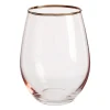 Xenos Waterglazen-Waterglas - roze/goud - 450 ml