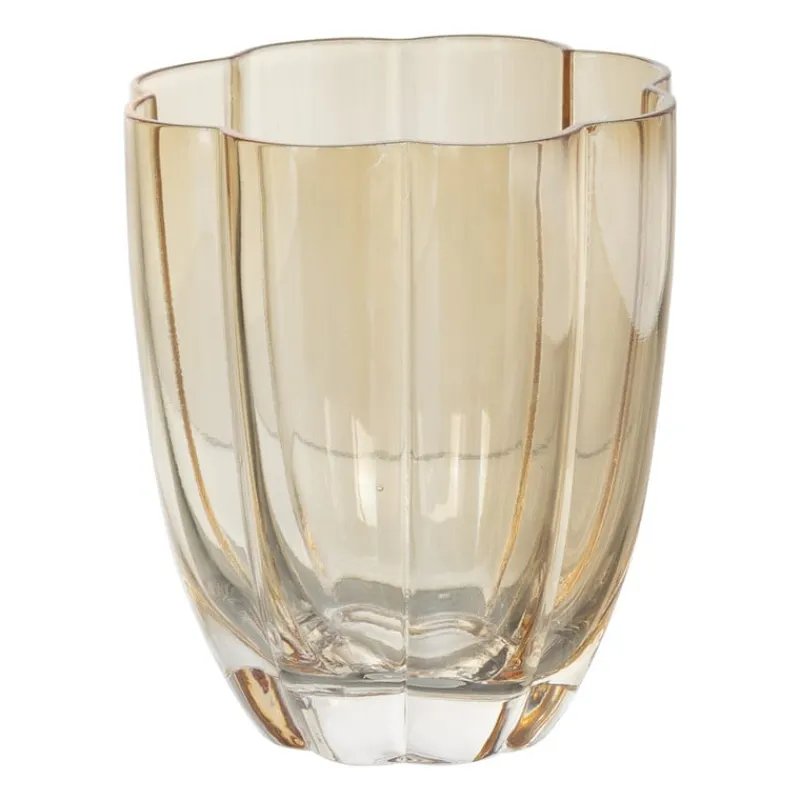 Xenos Waterglazen-Waterglas geschulpt - goudkleurig - 250 ml