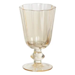 Xenos Waterglazen-Waterglas op stam geschulpt - goudkleurig - 250 ml