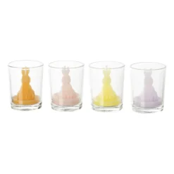 Xenos Waxinelichtjes-Waxinelicht konijn in glas - diverse varianten - ø5x6 cm