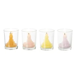 Xenos Waxinelichtjes-Waxinelicht konijn in glas - diverse varianten - ø5x6 cm