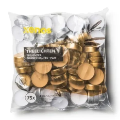 Xenos Waxinelichtjes-Waxinelichten - 4 branduren - set van 75