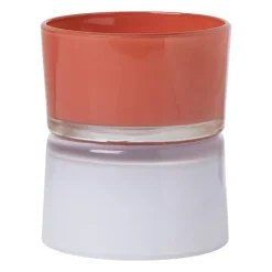 Xenos Waxinelichthouders-Waxinelichthouder dubbel - rood/lila - ø8.6x10.2 cm