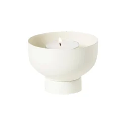 Xenos Waxinelichthouders-Waxinelichthouder met standaard - wit - ø8x6 cm