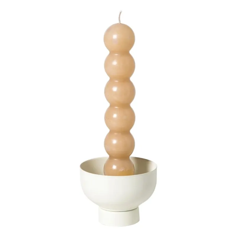 Xenos Waxinelichthouders-Waxinelichthouder met standaard - wit - ø8x6 cm