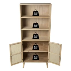 Xenos Boekenkasten-Webbing Java boekenkast - 170x73x33 cm