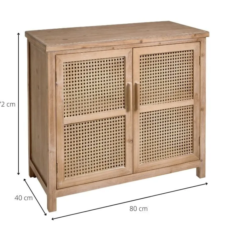 Xenos Kast Met Deuren-Webbing kast Bandung - naturel - 72x80.5x39 cm