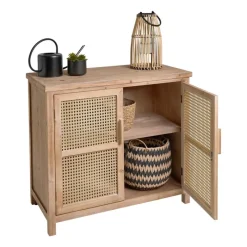 Xenos Kast Met Deuren-Webbing kast Bandung - naturel - 72x80.5x39 cm