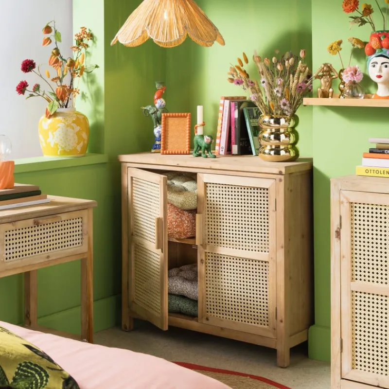 Xenos Kast Met Deuren-Webbing kast Bandung - naturel - 72x80.5x39 cm